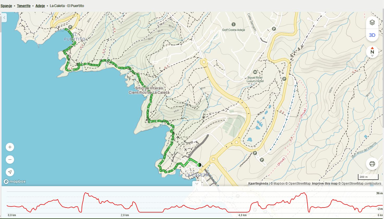 La Casa del Capitán - hiking-route-map-la-caleta-el-puertito